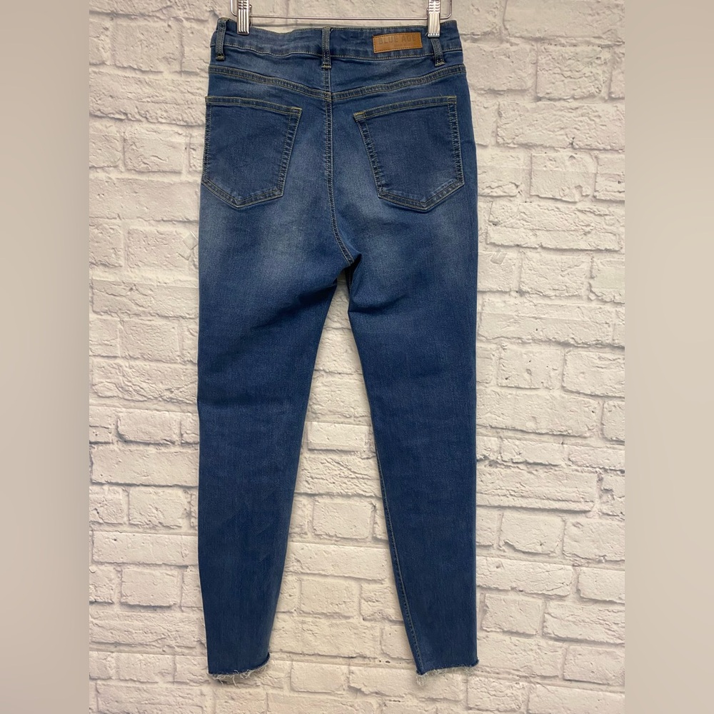 Blue Age High Rise Skinny Raw Hem Jeans Sz 7 - Picture 2 of 8